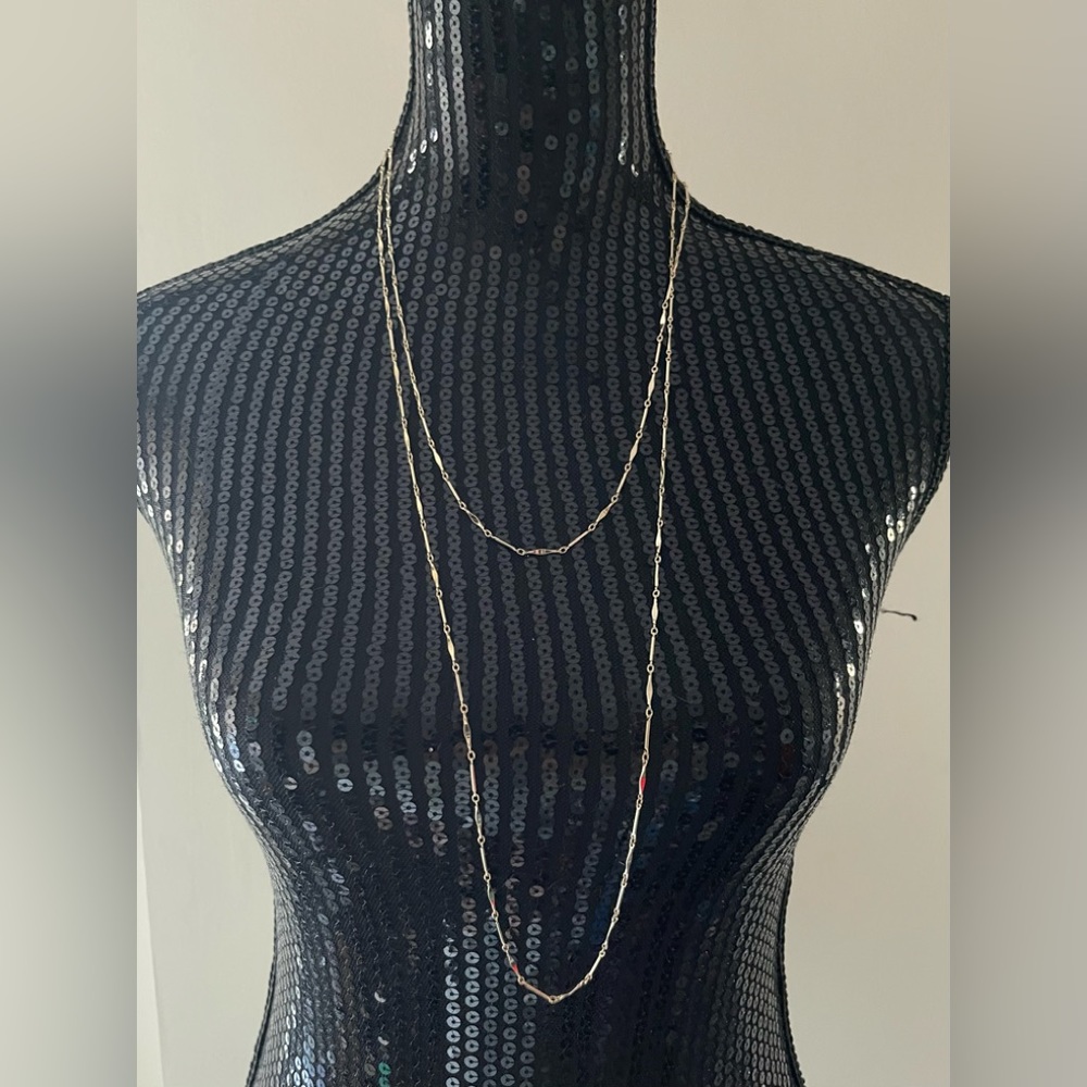 Vintage Sarah Coventry Gold Metal Long Necklace